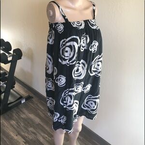 Silk blend floral tunic dress